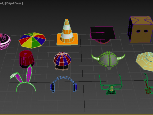 low poly hats no2 3D Model