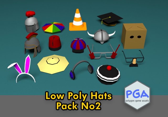 low poly hats no2 3D Model .c4d .max .obj .3ds .fbx .stl .blend 
