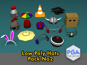 low poly hats no2 3Dモデル