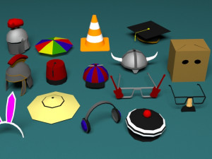 low poly hats no2 3D Model