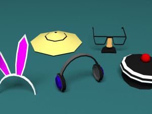 low poly hats no2 3D Model