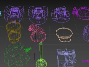 low poly hats no3 3D Model