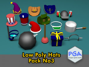low poly hats no3 3D Model