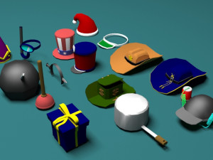 low poly hats no3 Model 3D