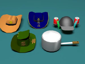 low poly hats no3 3D Model