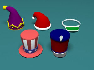 low poly hats no3 Model 3D