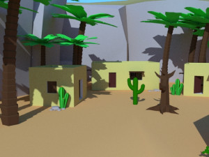 low poly desert Model 3D