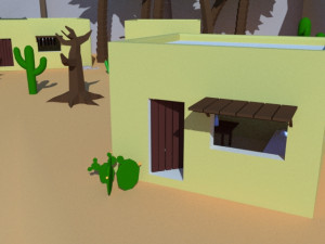 low poly desert Model 3D