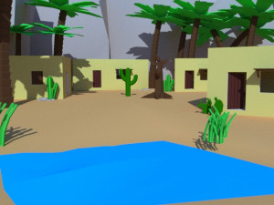 low poly desert Model 3D