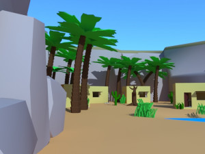 low poly desert Model 3D