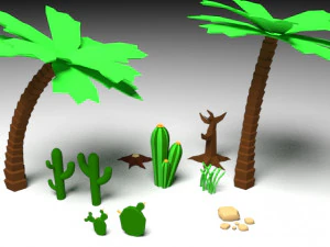 low poly desert 3D Model