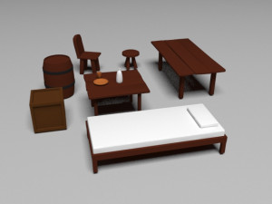 low poly desert Model 3D