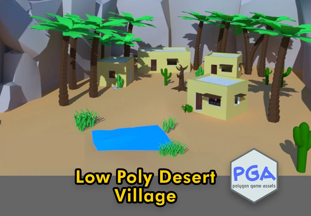 low poly desert 3D Model .c4d .max .obj .3ds .fbx .stl .blend 