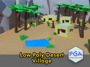 low poly desert Model 3D