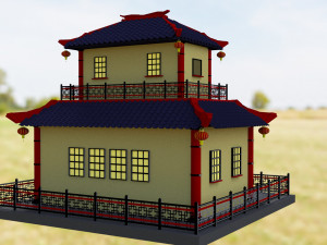 chinese house 3D Модель