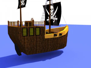 pirate battleship 3D Model