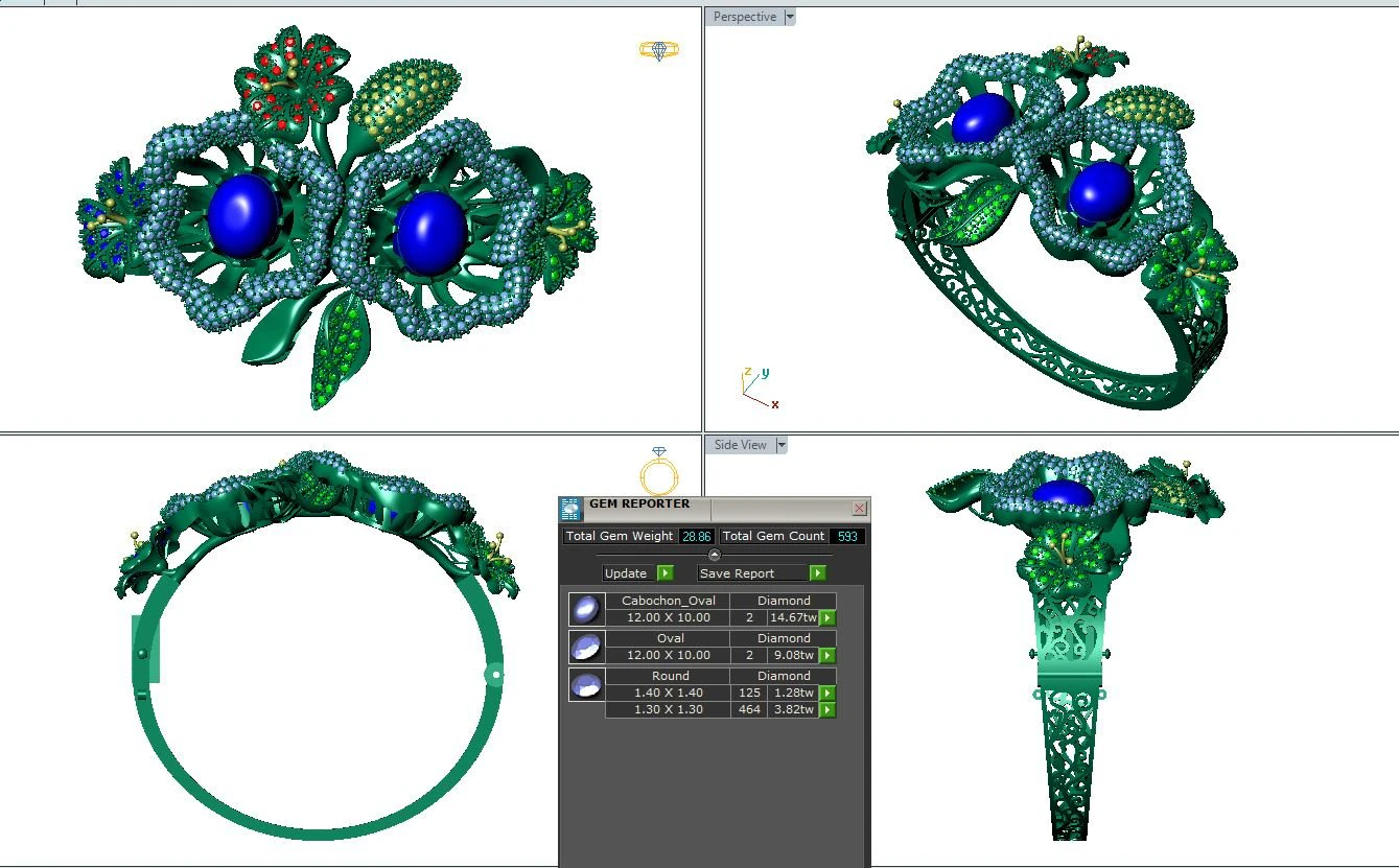 Bracelet Flower ROSE 3D Print Model .c4d .max .obj .3ds .fbx .stl .blend 