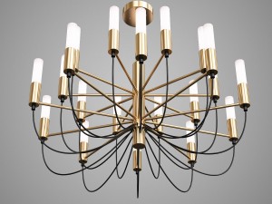 luxury lustre gold g9 led chandelier 3D 모델