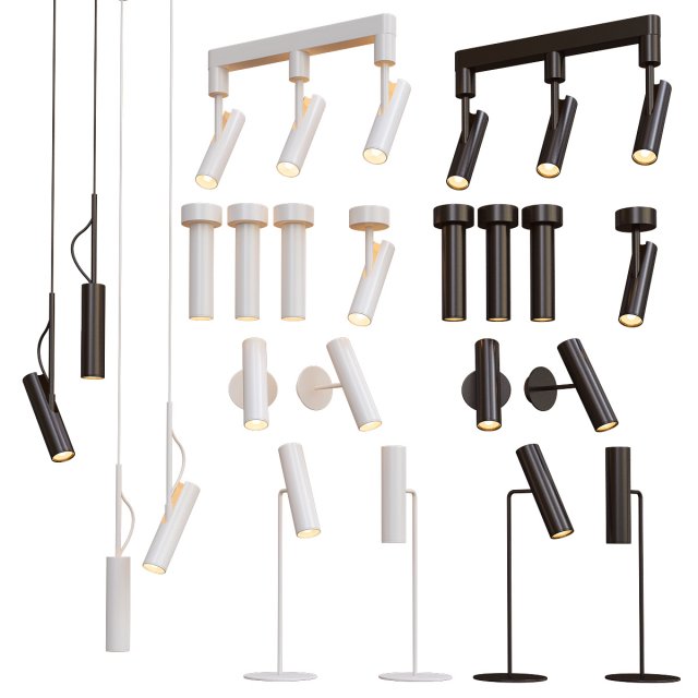nodrlux mib lamp collection - 5 types Modello 3D .c4d .max .obj .3ds .fbx .stl .blend 