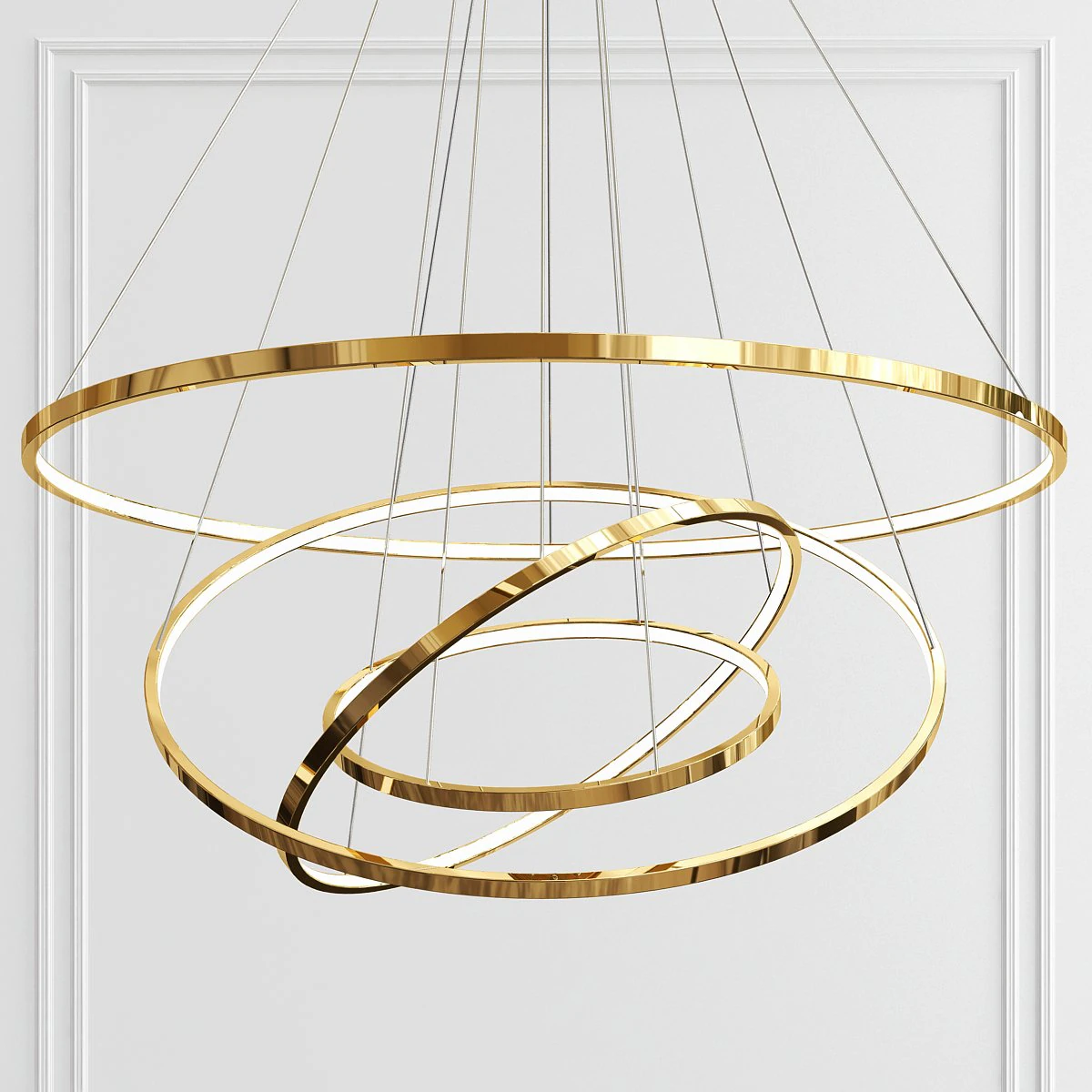 golden slim four rings 3D Model .c4d .max .obj .3ds .fbx .stl .blend