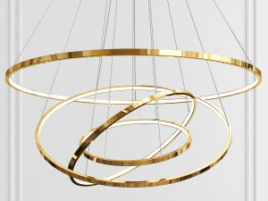 golden slim four rings 3D मॉडल