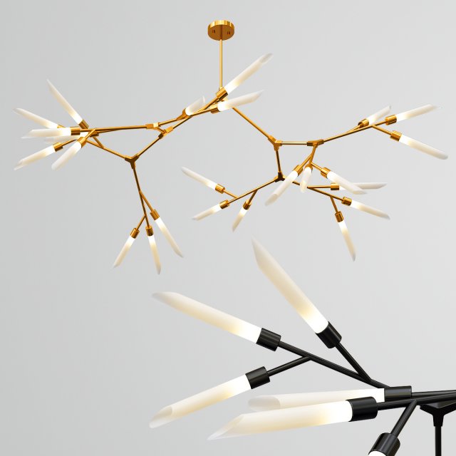 modern led nordic chandelier 3D Model .c4d .max .obj .3ds .fbx .stl .blend 