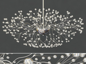 modern golden glass chandelier2 3D Модель