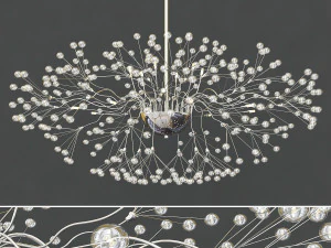 lampu gantung kaca emas modern 2 Model 3D