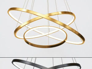 modern ring chandelier - 3 types 3D-Modell