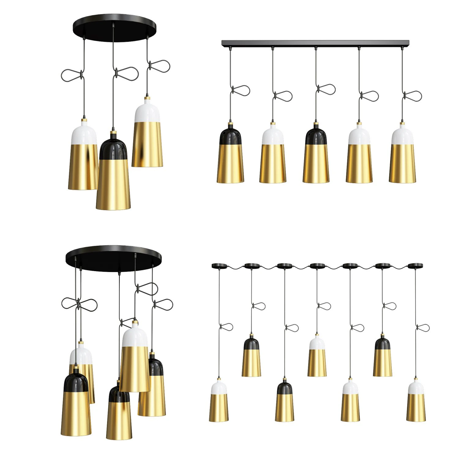 plating sand golden lamps 3D Model .c4d .max .obj .3ds .fbx .stl .blend 