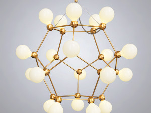 post modern villa led geometric chandelier 3D मॉडल