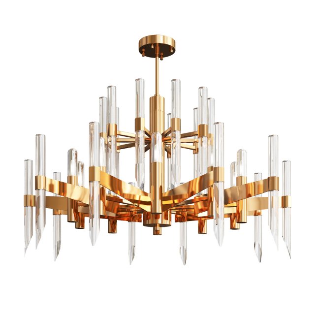 nordic crystal chandelier 3D Model .c4d .max .obj .3ds .fbx .stl .blend 