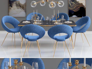 ensemble de salle &agrave; manger1 Modèle 3D