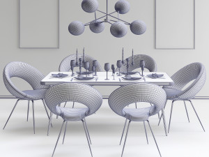 dining set1 3D 모델