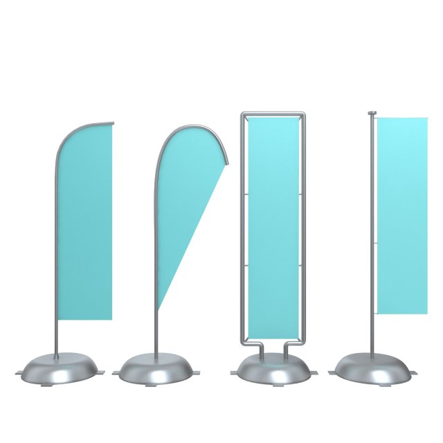 banner stand Model 3D .c4d .max .obj .3ds .fbx .stl .blend