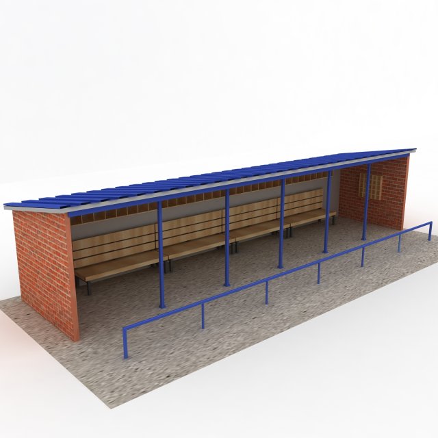 baseball stadium dugout bench Modelo 3D .c4d .max .obj .3ds .fbx .stl .blend 