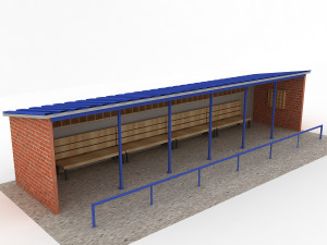 baseball stadium dugout bench 3D मॉडल