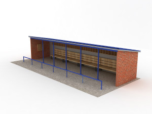 baseball stadium dugout bench Modelo 3D