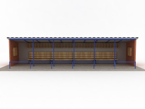 baseball stadium dugout bench Modelo 3D