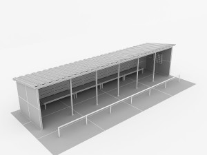 baseball stadium dugout bench Modelo 3D