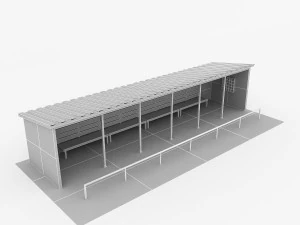baseball stadium dugout bench 3D Model