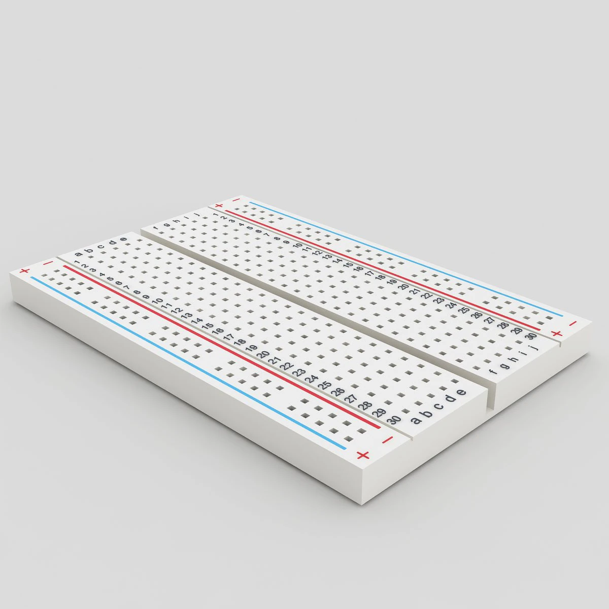 breadboard 3D Model .c4d .max .obj .3ds .fbx .stl .blend 