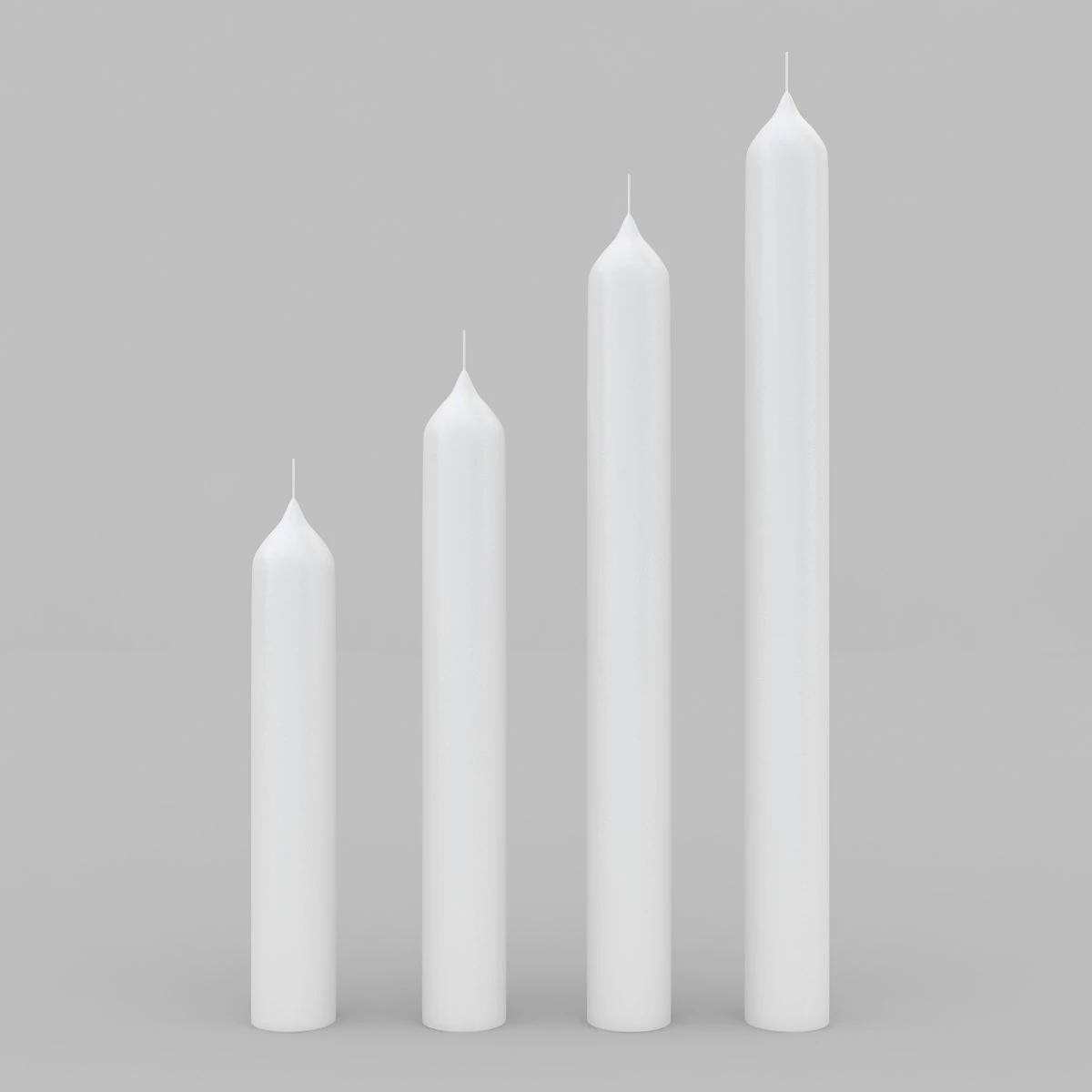 candle stick set 3D Model .c4d .max .obj .3ds .fbx .stl .blend 