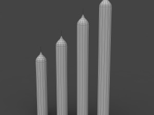candle stick set 3D मॉडल