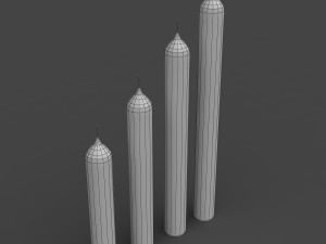 candle stick set 3D मॉडल
