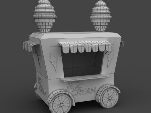 cartoon ice cream cart 3D Model