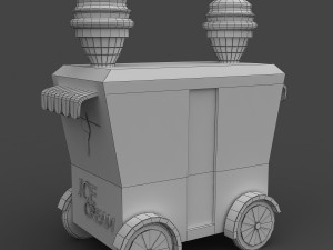 cartoon ice cream cart 3D Model