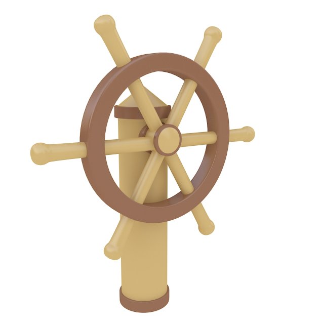 cartoon ship wheel 3D मॉडल .c4d .max .obj .3ds .fbx .stl .blend 