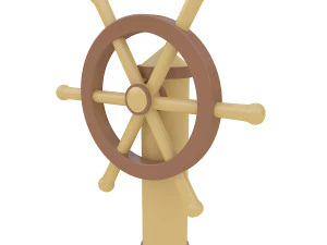 cartoon ship wheel 3D Model