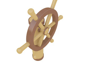 cartoon ship wheel 3D Model